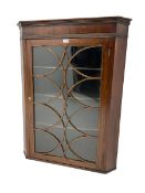 Georgian mahogany wall hanging corner cabinet