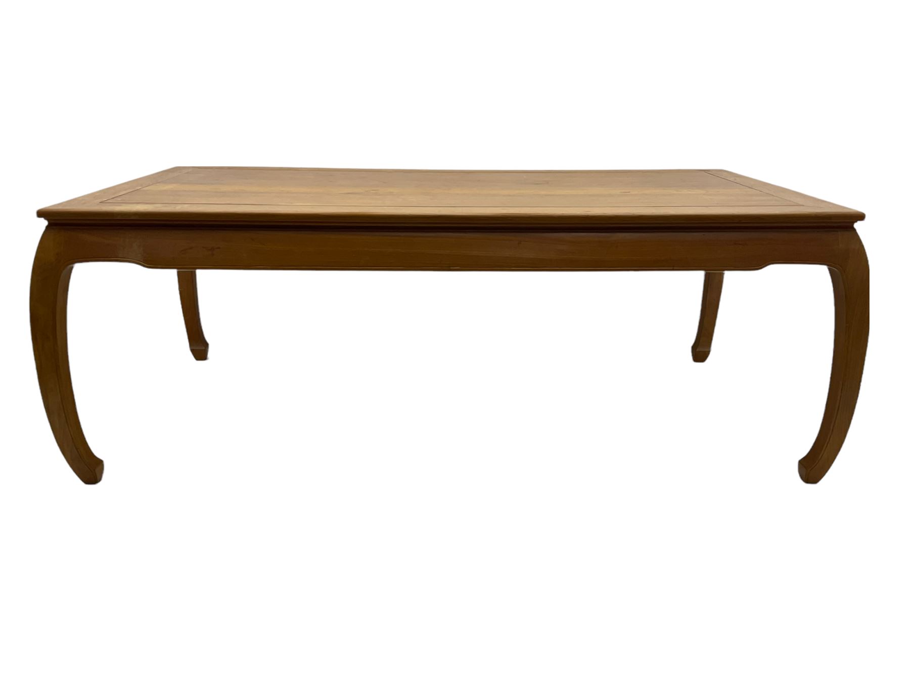 Oriental hardwood rectangular dining table - Image 3 of 22