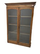 Edwardian oak bookcase display cabinet