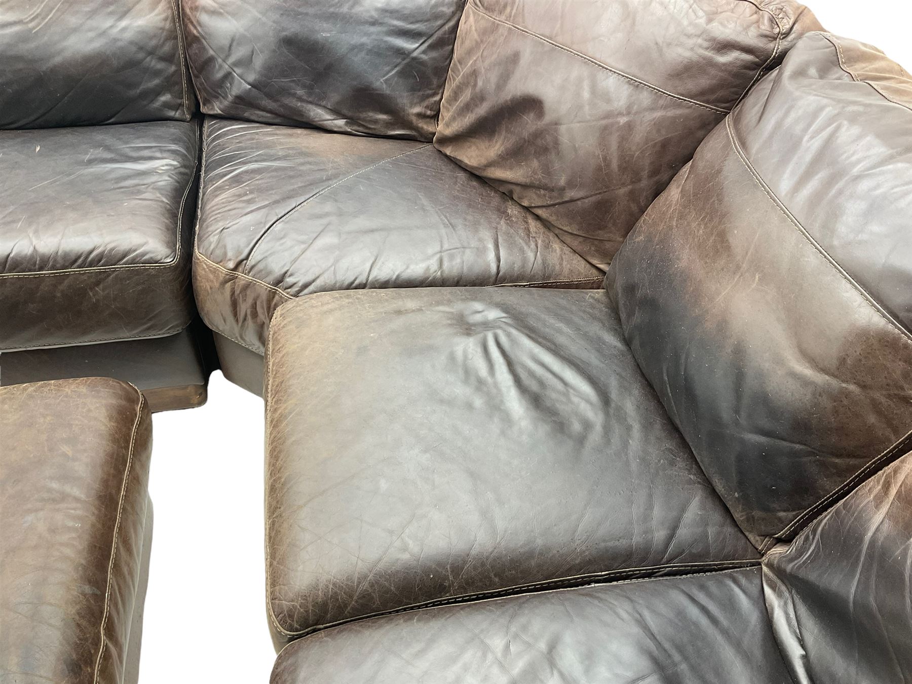 Sofitalia - corner sofa upholstered in tan waxed leather - Image 3 of 6