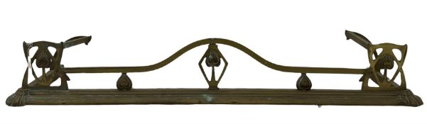 Art Nouveau brass fire fender