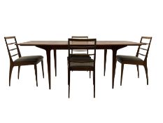 McIntosh Furniture - teak extending dining table with additional leaf