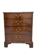 Small 19th century mahogany four drawer chest