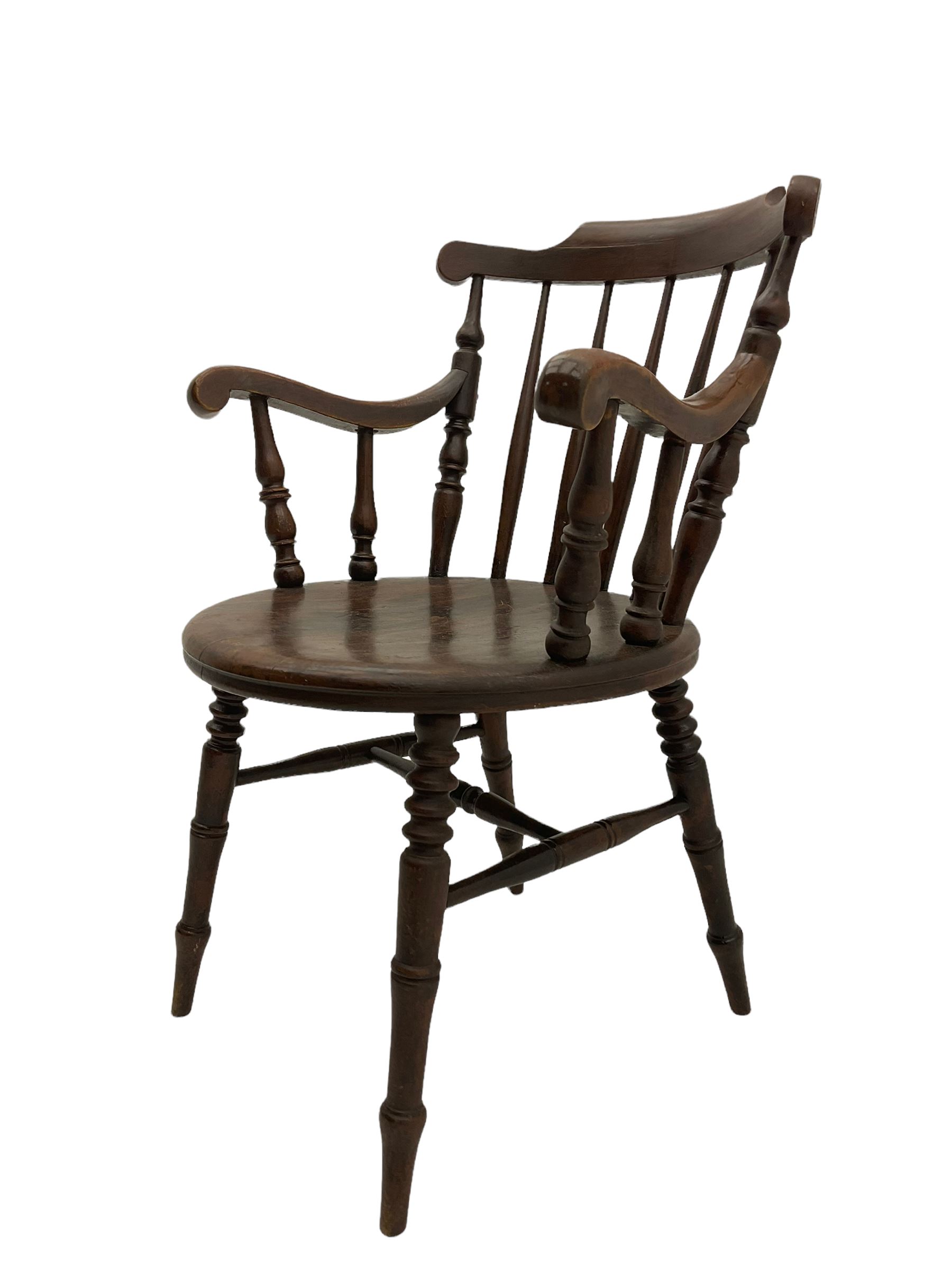 Late 19th century stained beech 'Penny' chair with "Ibex" label underneath - Image 4 of 7