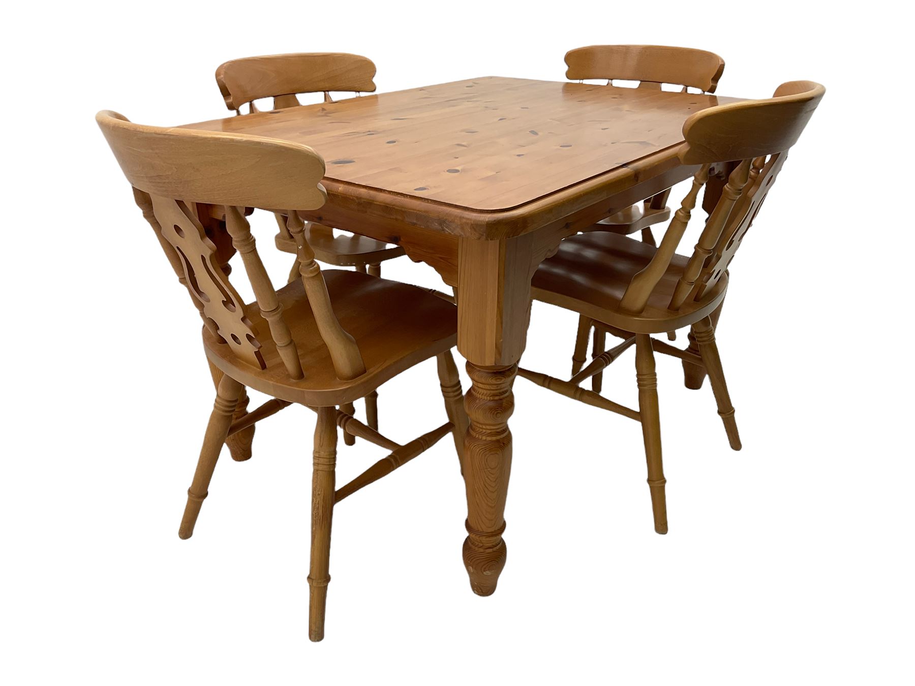 Rectangular pine dining table - Image 4 of 6