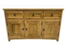 Solid light oak sideboard