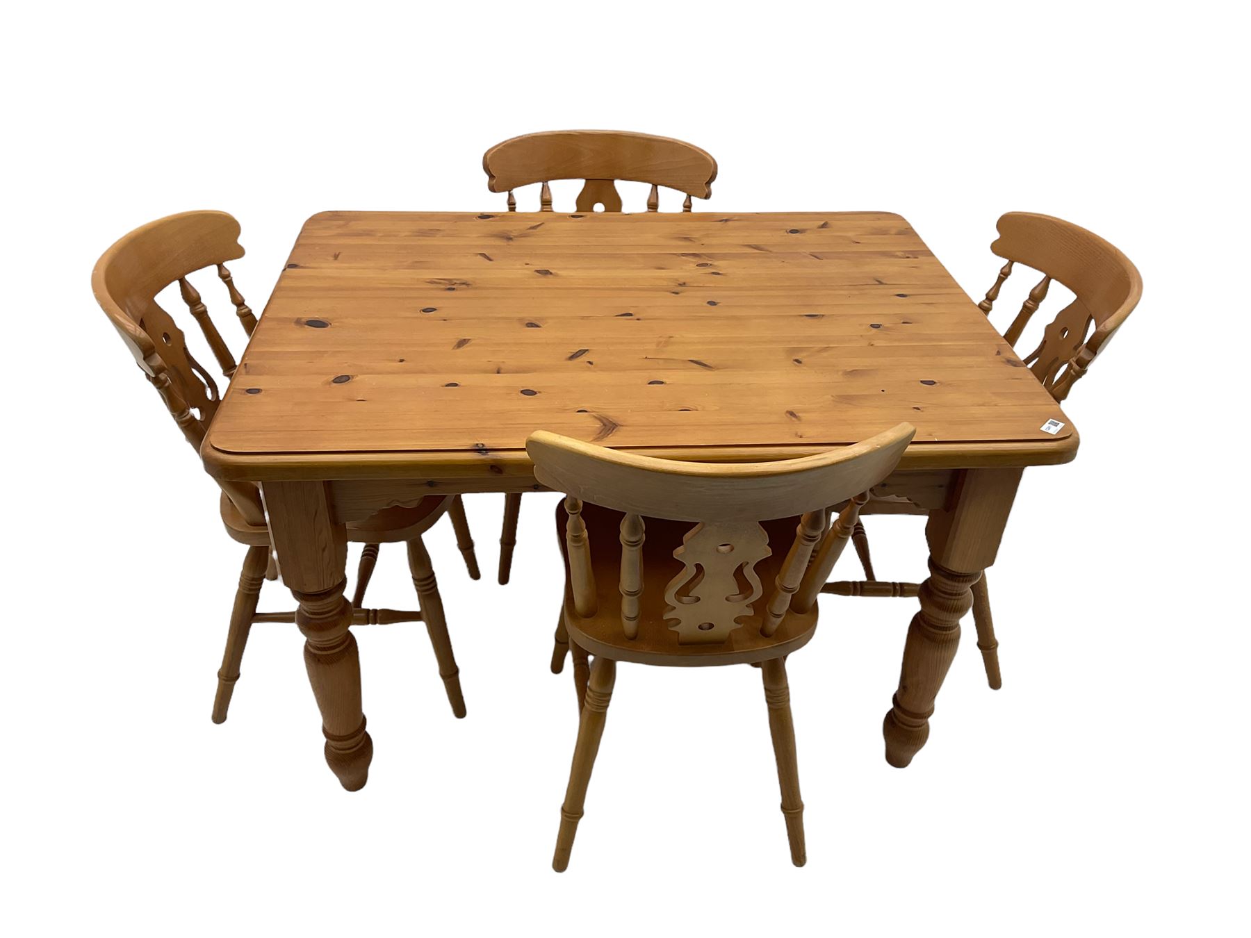 Rectangular pine dining table - Image 3 of 6