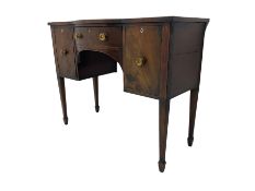 Small 19th century mahogany sideboard fitted with bow front centre drawer and two cupboards