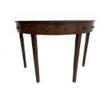 19th century mahogany demi-lune side console table