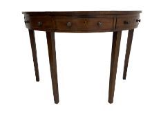 19th century mahogany demi-lune side console table