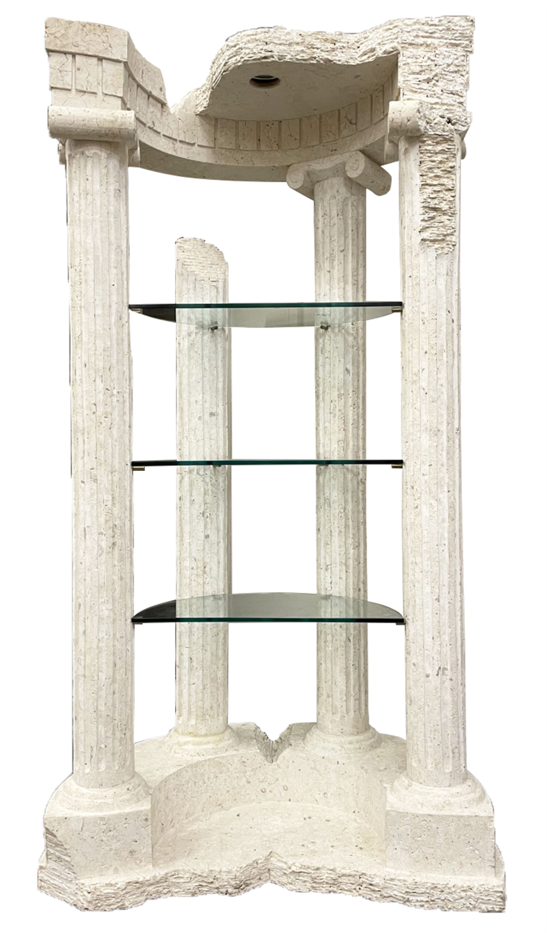 Cast architectural stone effect column display stand