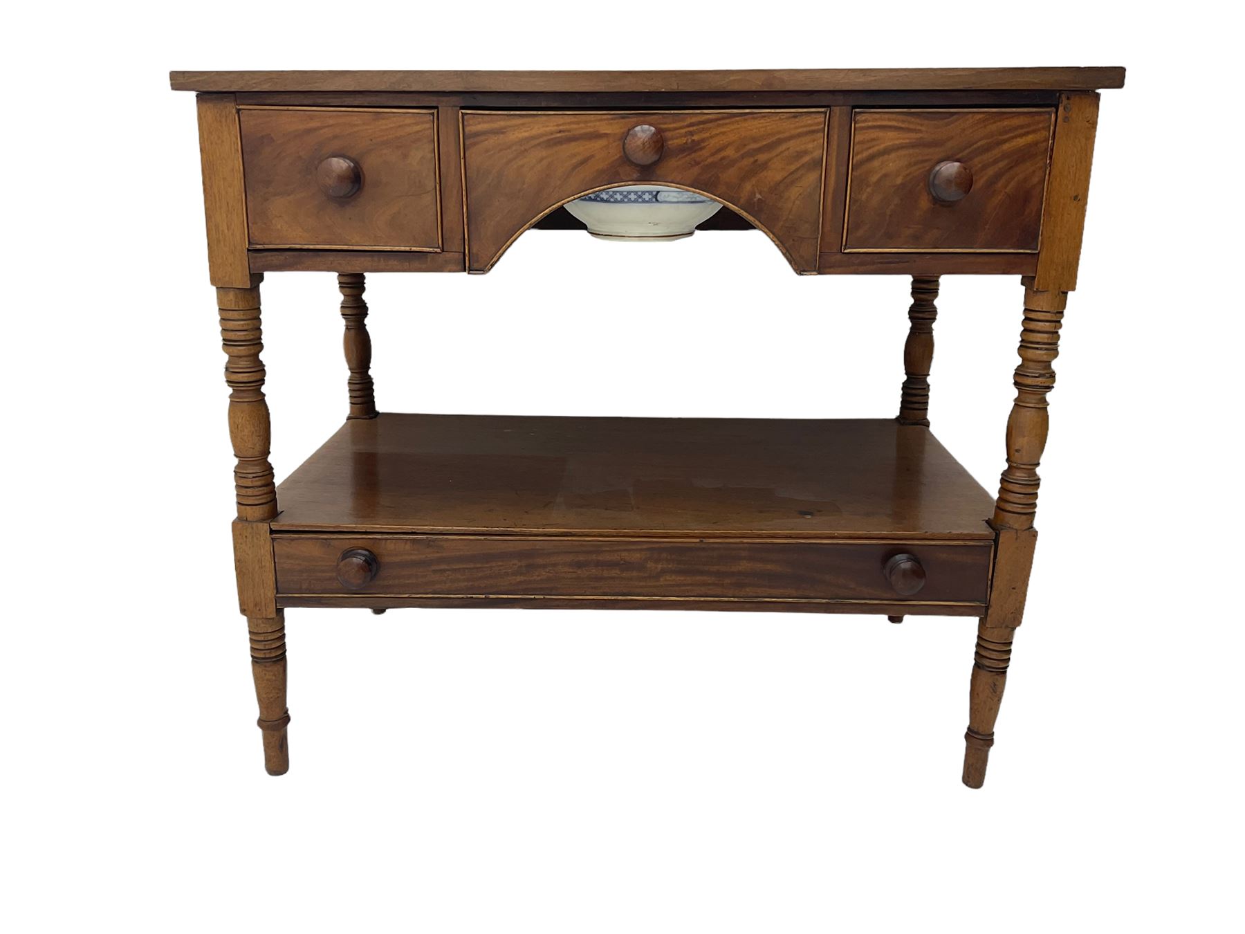 Early 19th century mahogany two tier washstand