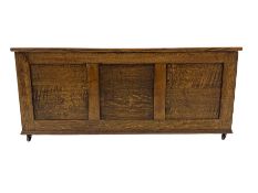 Early 20th century panelled oak blanket box