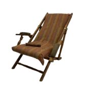 19th century teak campaign steamer or garden chair