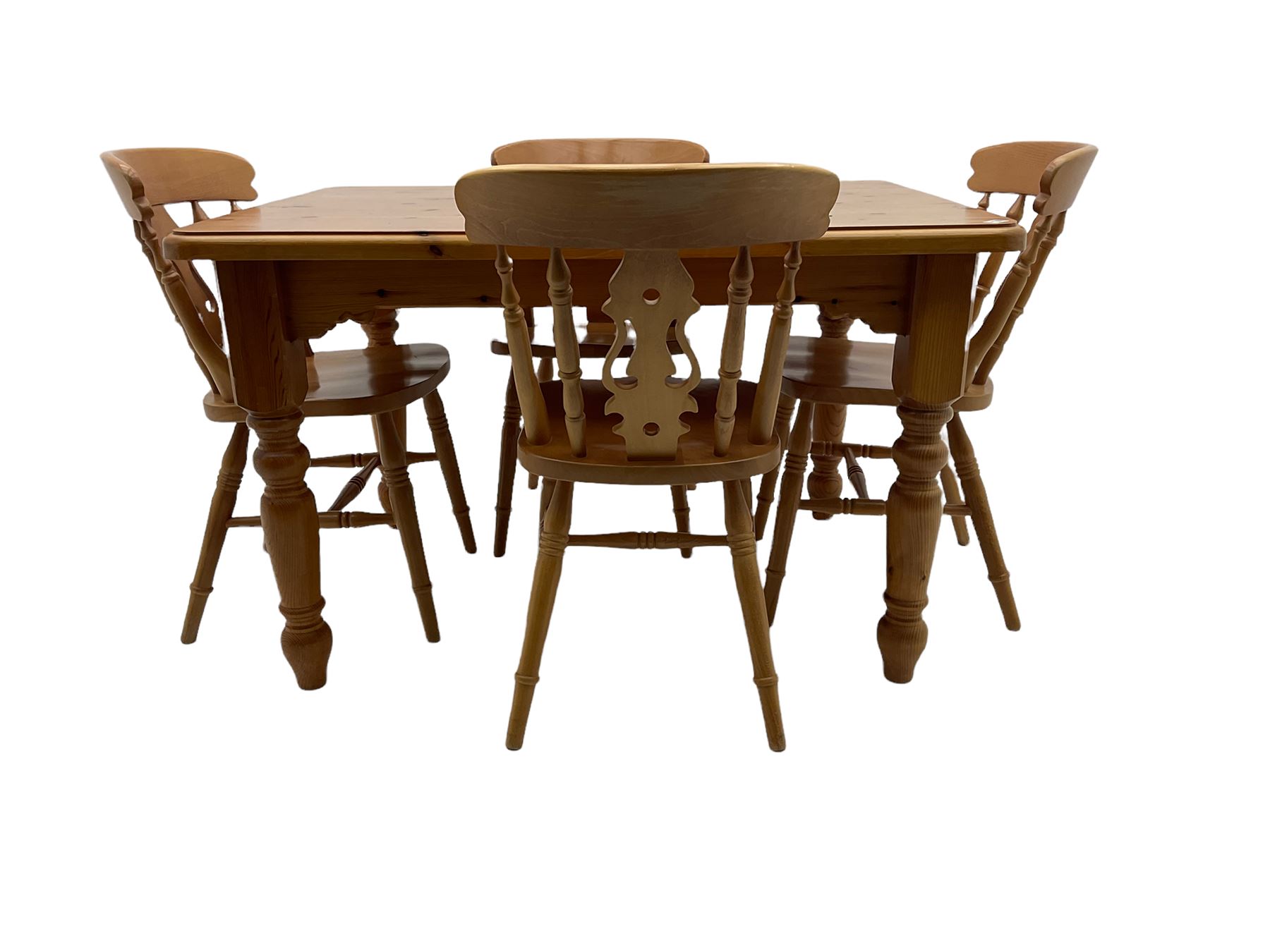 Rectangular pine dining table