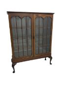 Early 20th century inlaid mahogany display cabinet