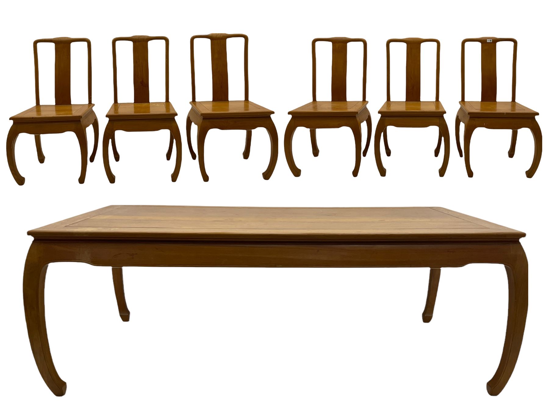 Oriental hardwood rectangular dining table