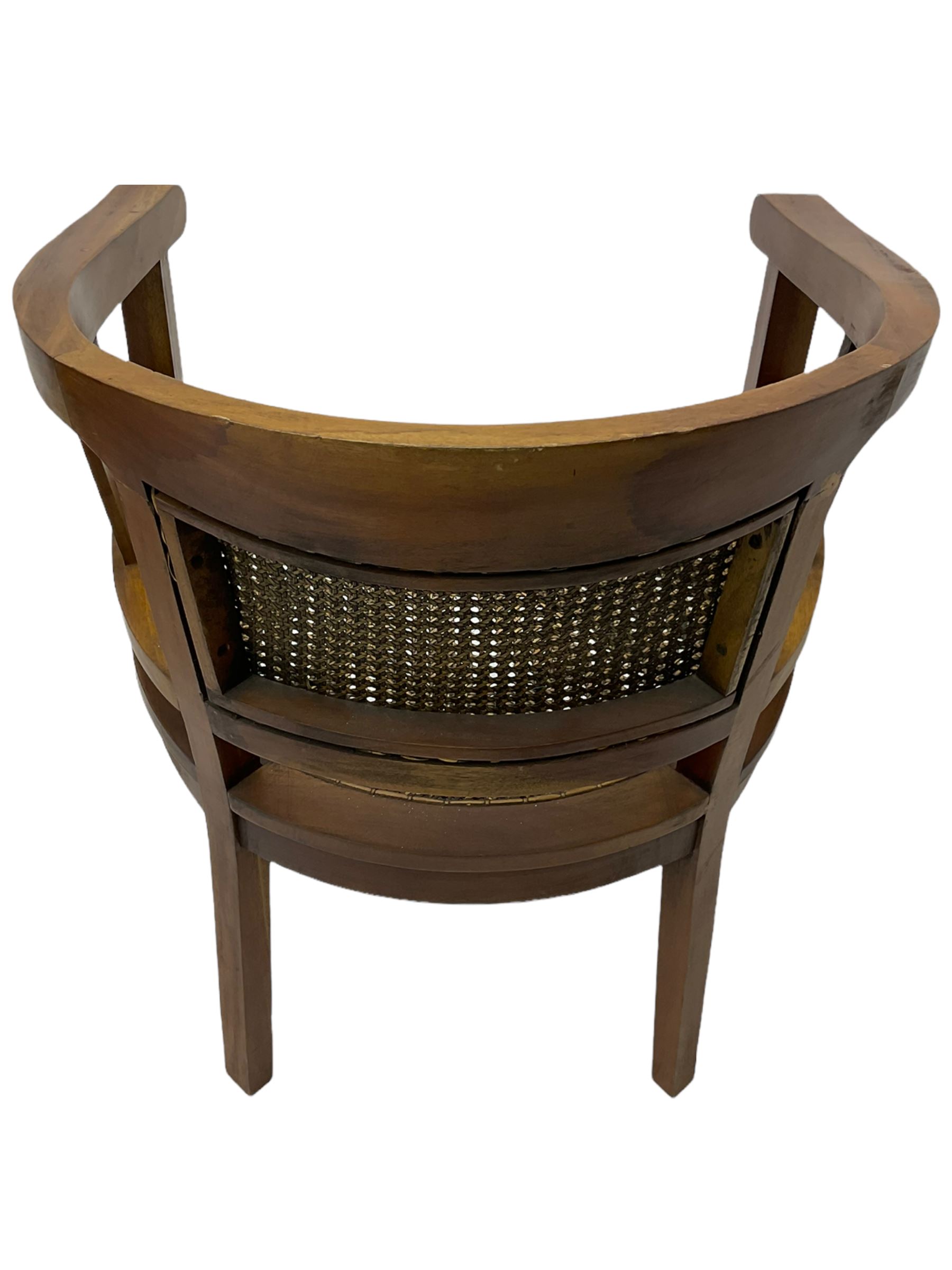 Set of four teak framed tub shaped liner chairs - Image 3 of 3