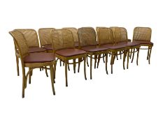 Hescot - set twelve mid-20th century bentwood caf� bistro chairs