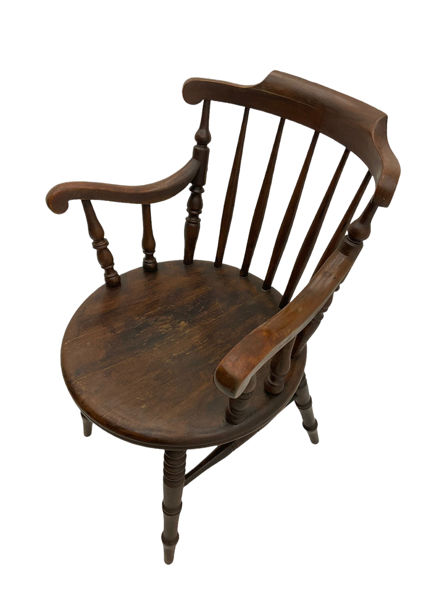 Late 19th century stained beech 'Penny' chair with "Ibex" label underneath - Image 2 of 7