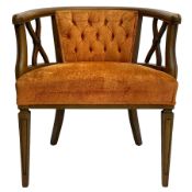 Regency style wide seat tub-shaped armchair