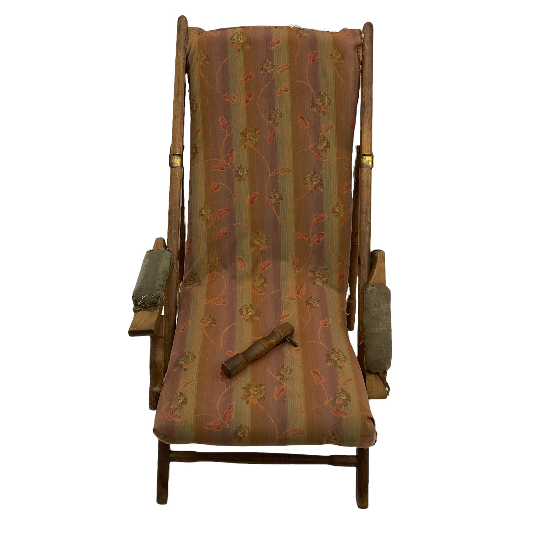 19th century teak campaign steamer or garden chair - Image 3 of 5