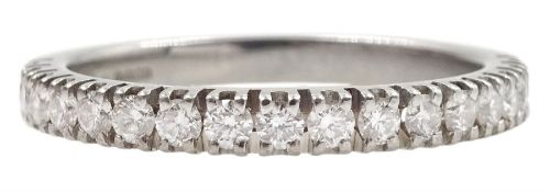 Platinum round brilliant cut diamond half eternity ring