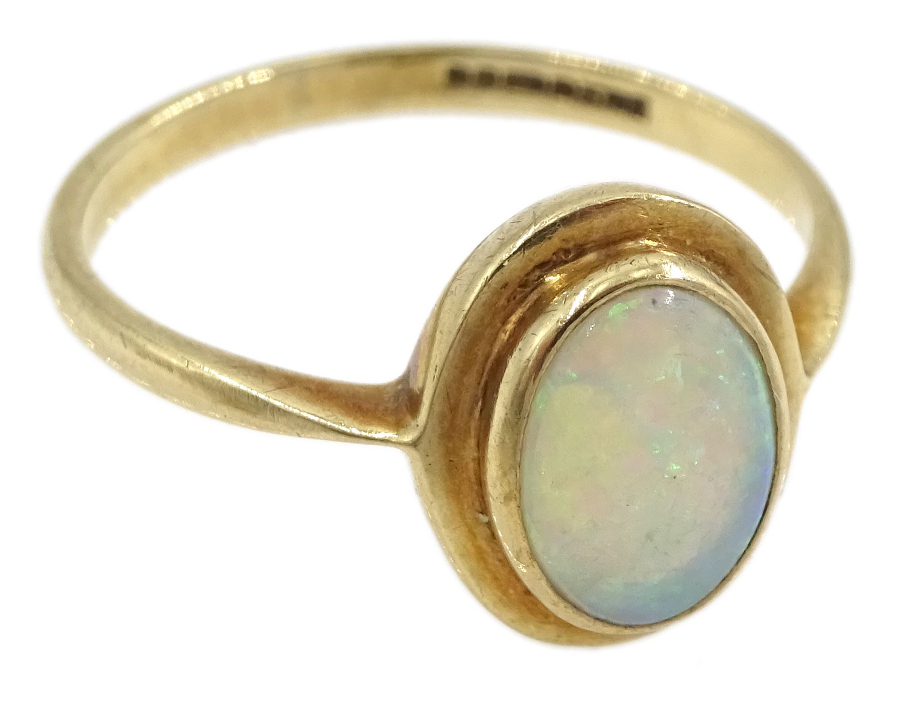 Gold single stone opal ring - Image 3 of 4