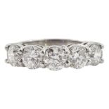 18ct white gold five stone round brilliant cut diamond ring