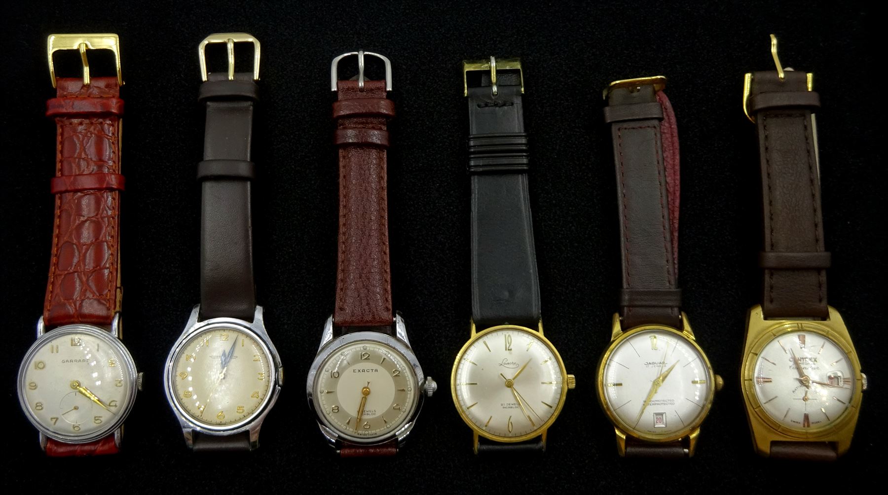 Six manual wind wristwatches including Jaeger-LeCoultre