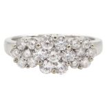 18ct white gold round brilliant cut diamond flower head cluster ring by Iliana