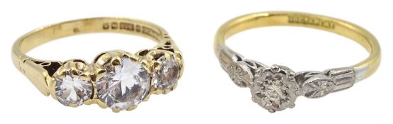 18ct gold illusion set single stone diamond ring