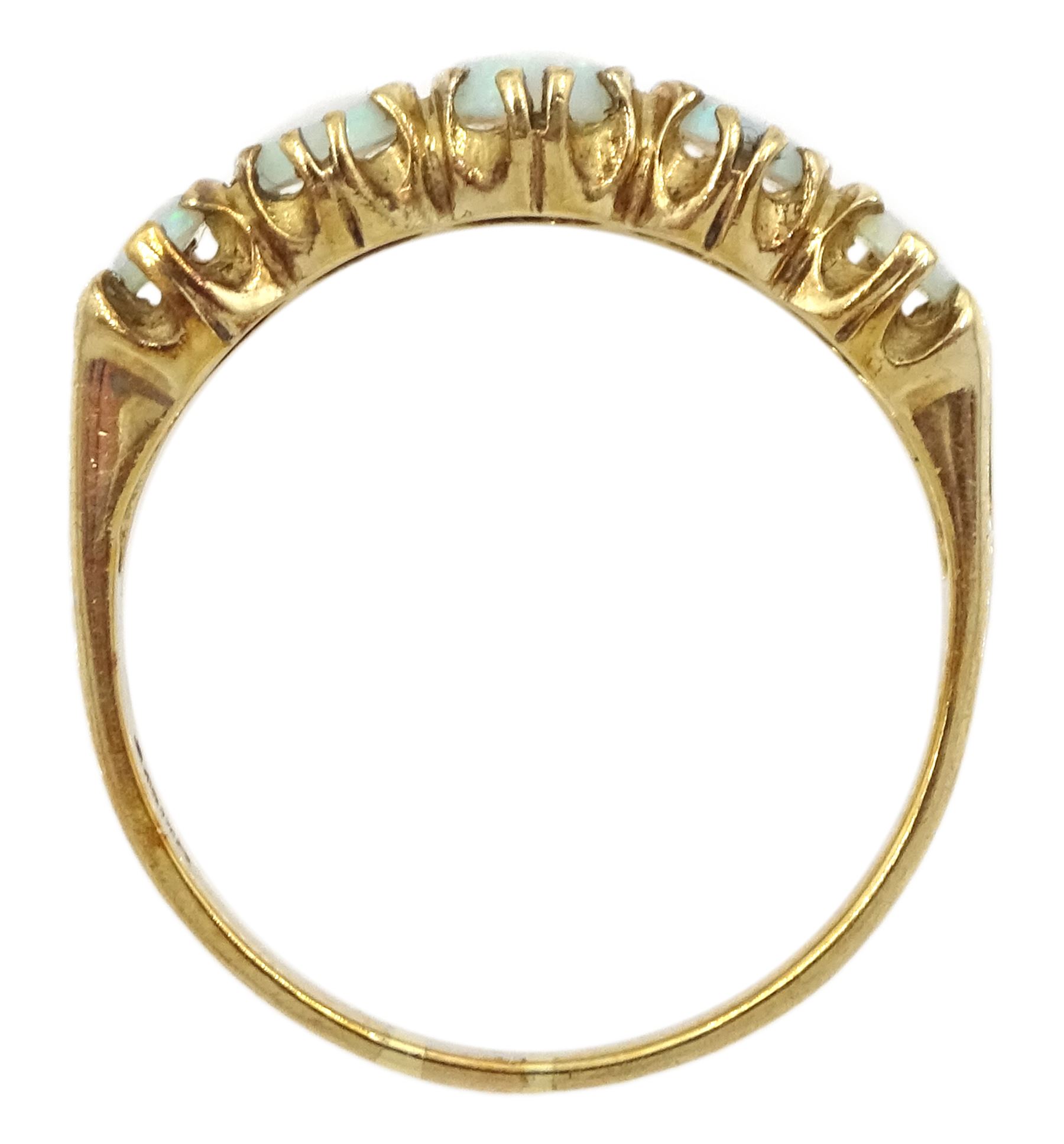 9ct gold five stone graduating opal ring - Image 5 of 5