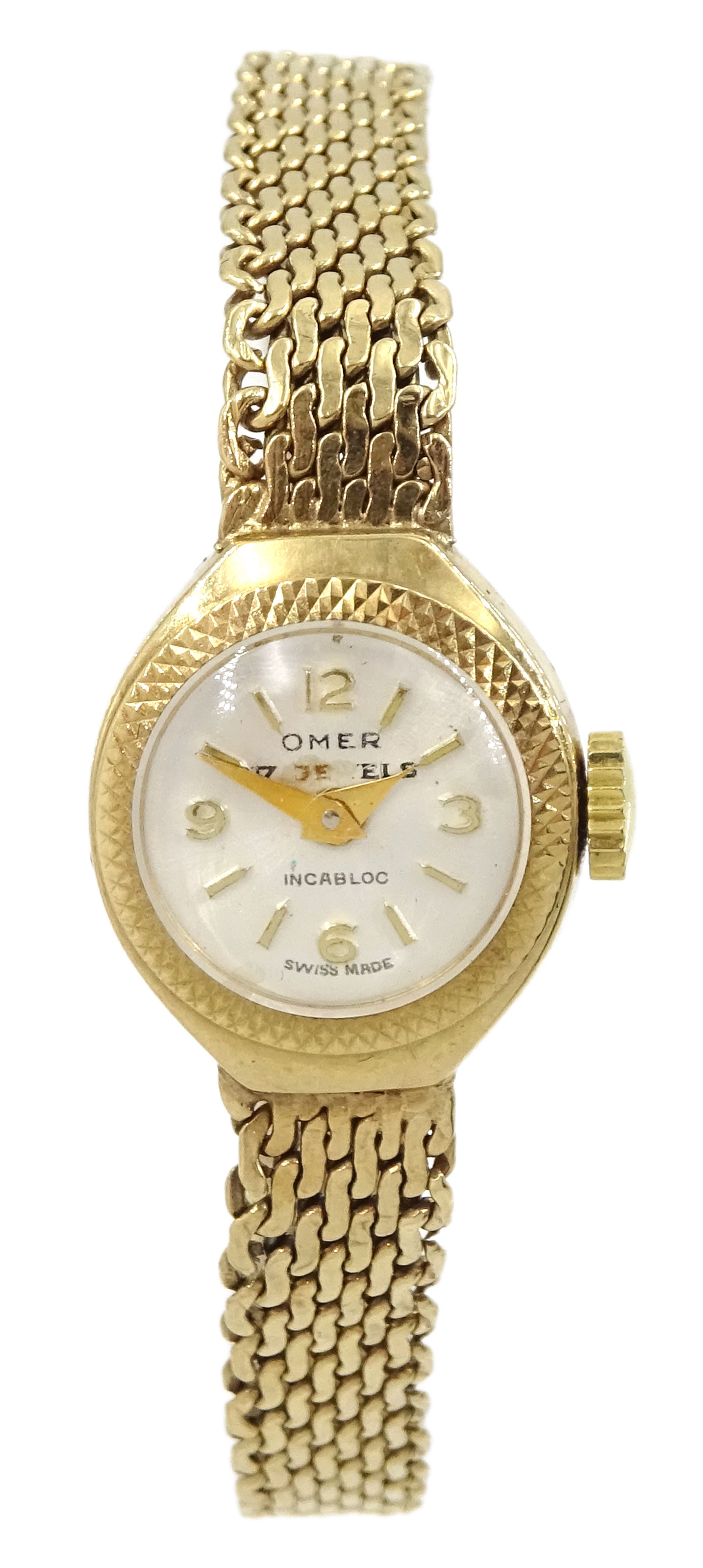 Omer 9ct gold ladies manual wind wristwatch