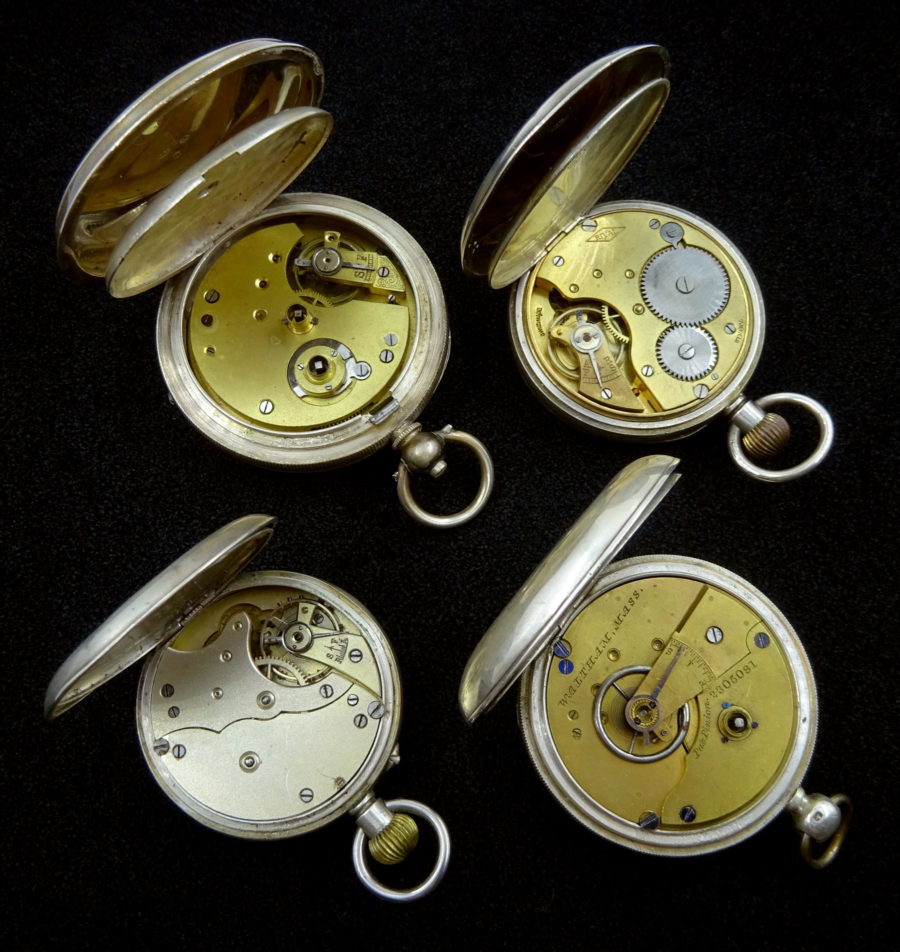 Four 19th/early 20th century silver lever pocket watches - Image 2 of 2