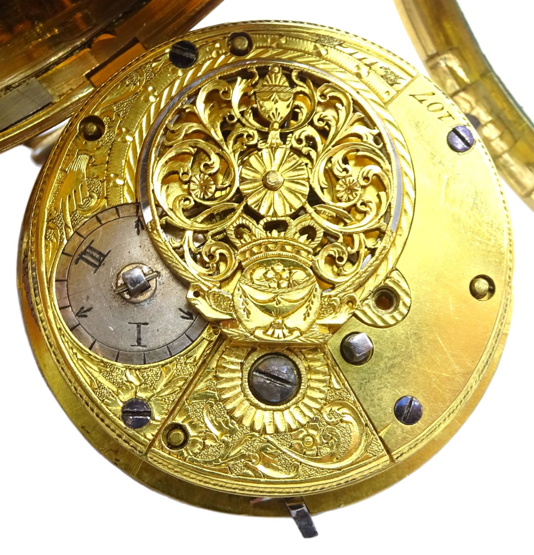George III gilt verge fusee pocket watch by William Brown - Image 5 of 6