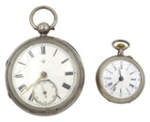 Silver open face keyless lever pocket watch by William Kirby