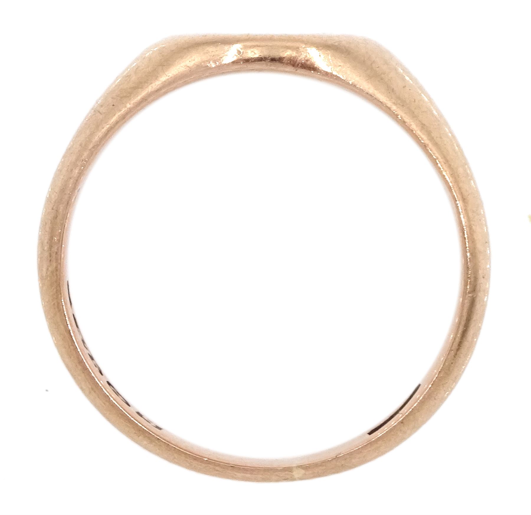 9ct rose gold signet ring engraved with monogrammed initials by Henry Griffiths & Sons - Image 3 of 3