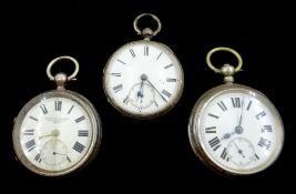 Edwardian silver open face English lever pocket watch by Arthur Dickinson