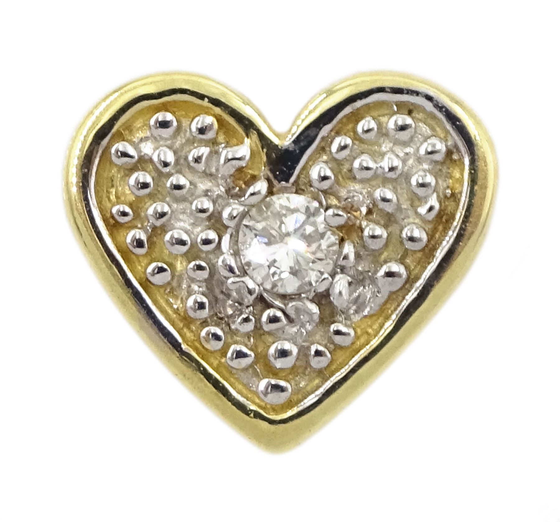 14ct gold diamond heart shaped pendant