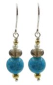 Pair of silver turquoise