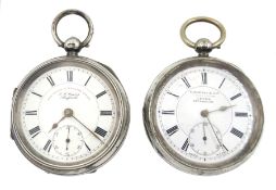 Edwardian silver open face 'The Express English Lever' pocket watch by J. G. Graves