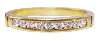 18ct gold channel set round brilliant cut diamond half eternity ring