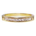 18ct gold channel set round brilliant cut diamond half eternity ring