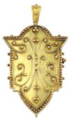 Victorian 18ct gold Etruscan revival brooch/pendant