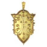 Victorian 18ct gold Etruscan revival brooch/pendant