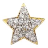 Gold pave set diamond star pendant