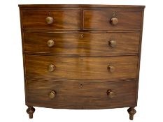 Early 19th century mahogany bow front chest