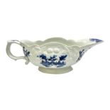 Large 18th century Lowestoft sauce boat