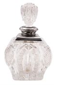 Early 20th century silver mounted cut glass decanter